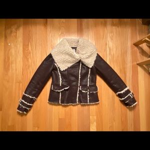 Laundry faux vegan sheep shearling jacket